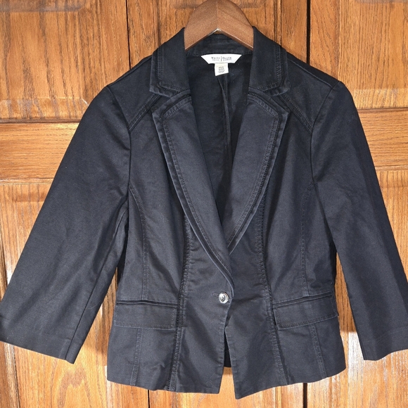 White House Black Market Single Button 3/4 Sleeve Tailored Short Blazer … - Picture 1 of 4
